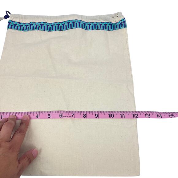 Tory Burch Cream Canvas Drawstring Pouch - Picture 6 of 8